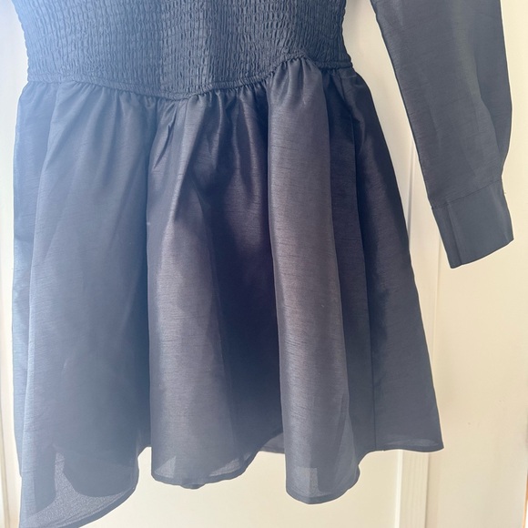 Hutch Dolan Long-Sleeve Smocked-Waist Mini Dress - Picture 6 of 8